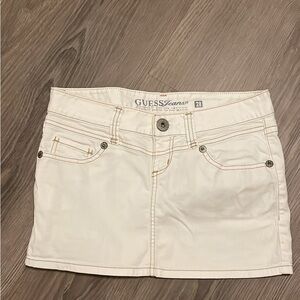 GUESS Y2K Jeans White Denim Mini Skirt